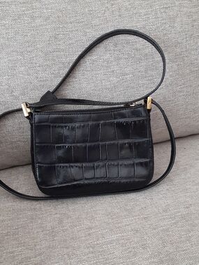 Monsac Original black Embossed leather Bag